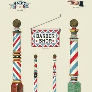 Barbers' Poles and Signs - Art Print