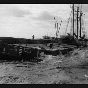 Barge in High Wind by Edwin Levick - Art Print