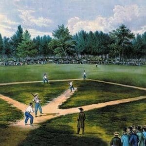 Baseball Diamond by Nathaniel Currier - Art Print