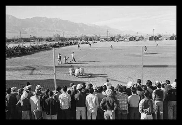 Baseball Game at Manzanar by Ansel Adams - Art Print