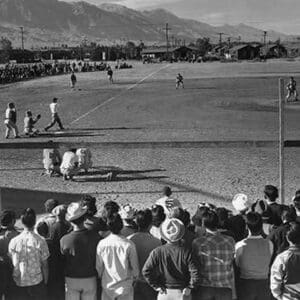 Baseball game by Ansel Adams - Art Print