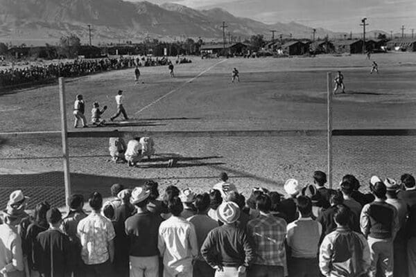 Baseball game by Ansel Adams - Art Print