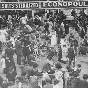 Bathing Suits can be Sterilized at Coney Island Beach in New York - Art Print