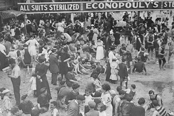 Bathing Suits can be Sterilized at Coney Island Beach in New York - Art Print