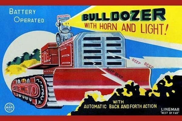 Battery Operated Bulldozer with Horn and Light - Art Print