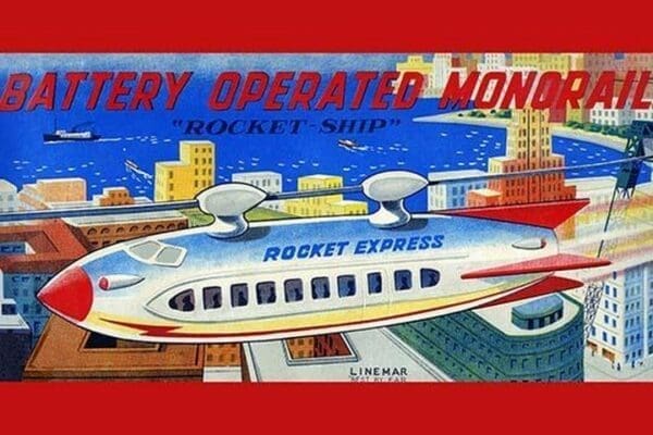 Battery Operated Monorail 'Rocket Ship' - Art Print