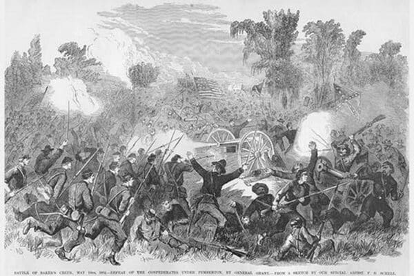 Battle of Baker's Creek - Grant Defeats Pemberton by Frank Leslie - Art Print