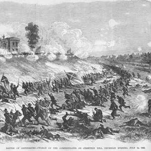 Battle of Gettysburg at Cemetery Hill by Frank Leslie - Art Print