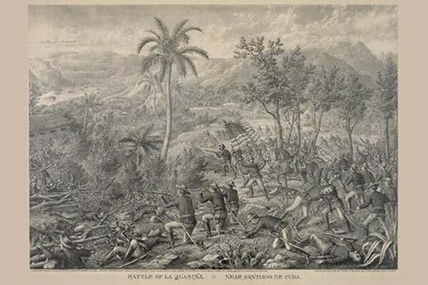 Battle of La Quasina. Near Santiago de Cuba - Art Print