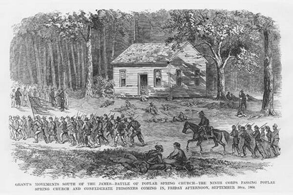 Battle of Poplar Spring Church by Frank Leslie #2 - Art Print