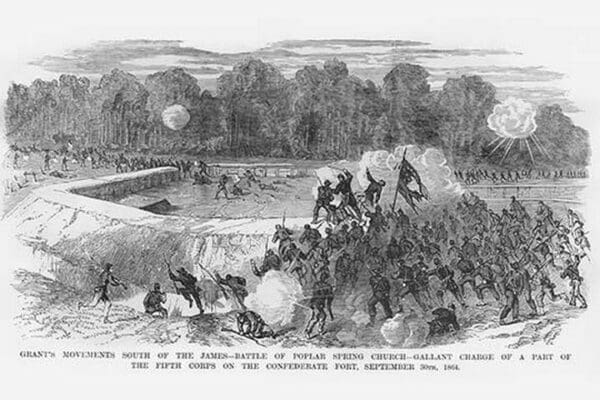 Battle of Poplar Spring Church by Frank Leslie - Art Print