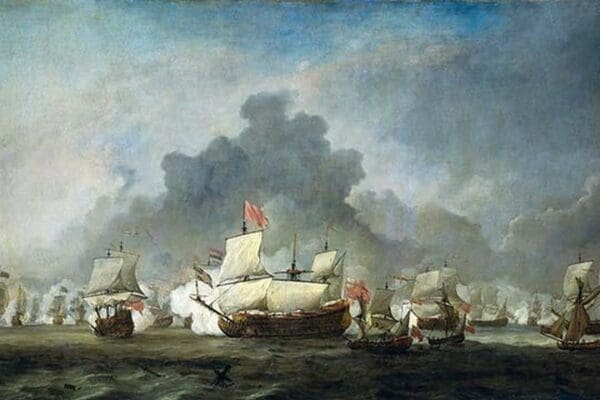 Battle of Solebay in the Anglo Dutch War - 1672 by Van de Velde - Art Print