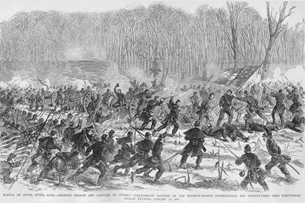 Battle of Stone River - Murfreesboro by Frank Leslie - Art Print