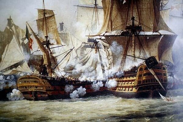 Battle of Trafalgar by Louis Philippe Crepin - Art Print