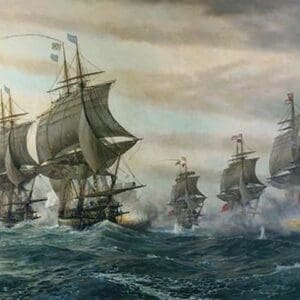 Battle of Virginia Capes by V. Zveg - Art Print