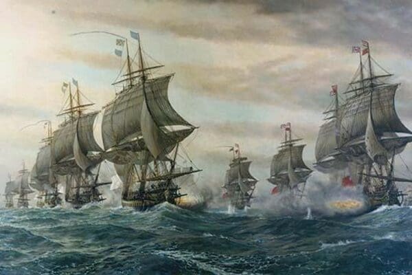 Battle of Virginia Capes by V. Zveg - Art Print