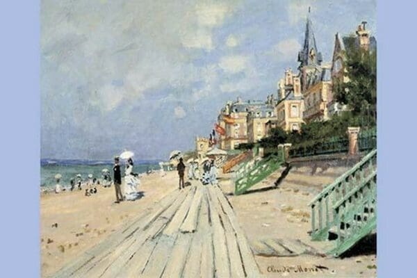 Beach at trouville by Claude Monet - Art Print