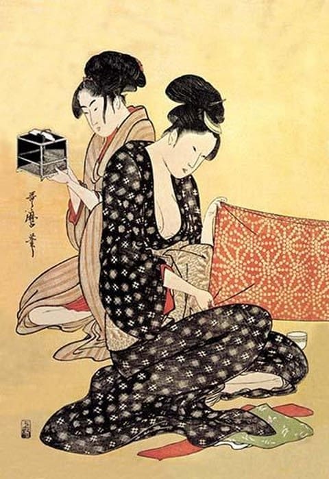 Beauties at Home by Utamaro - Art Print