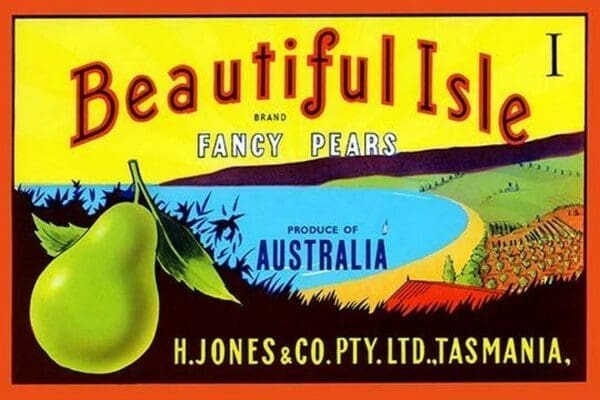 Beautiful Isle Brand Fancy Pears - Art Print