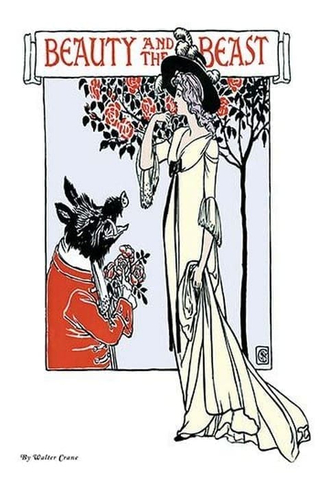 Beauty and the Beast by Walter Crane - Art Print