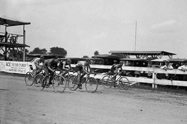 Bicycle Race on Track - Art Print