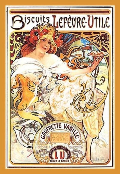 Biscuits Lefevre-Utile by Alphonse Mucha - Art Print