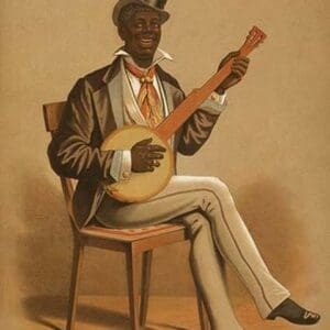 Black Banjo Player - Art Print