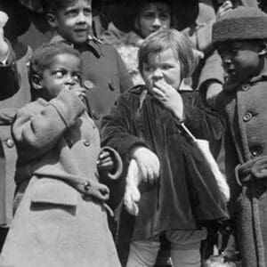 Black & White Children at Easter Egg Rolling at the White House - Art Print