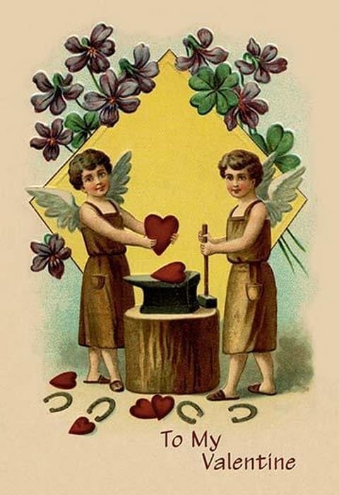 Blacksmiths Making Hearts - Art Print