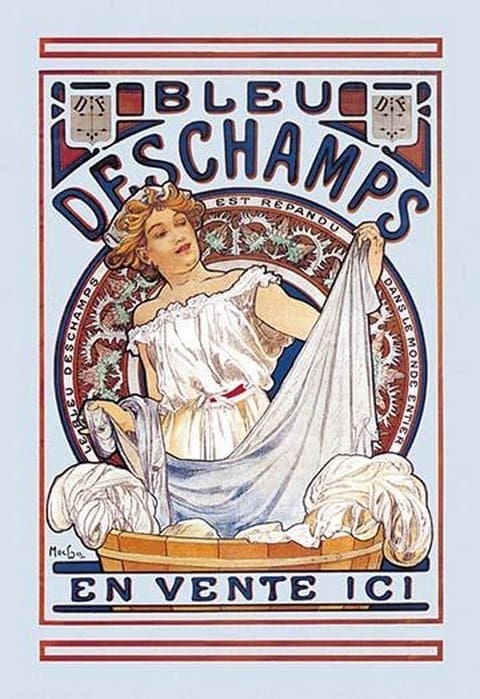 Bleu Deschamps en Vente Ici by Alphonse Mucha - Art Print