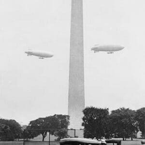 Blimps practice over the Washington Monument - Art Print