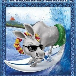 Blue Hawaii - Riding the Pipeline to Democratic Paradise by Richard Kelly - Art Print