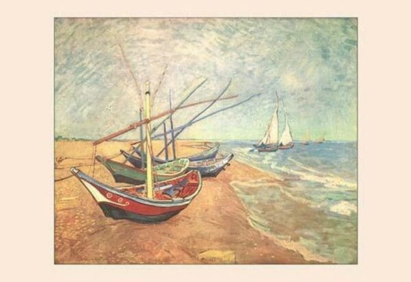 Boats at Saintes-Maries by Vincent van Gogh - Art Print