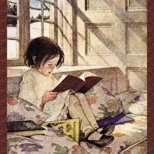 Books in Winter by Jessie Willcox Smith - Art Print