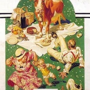 Breaking Up A Picnic by Leyendecker - Art Print