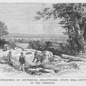 Breastworks on Culp's Hill - Gettysburg by Frank Leslie - Art Print