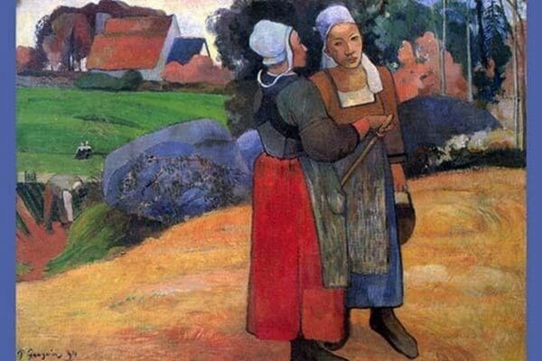 Breton Farmers by Paul Gauguin - Art Print