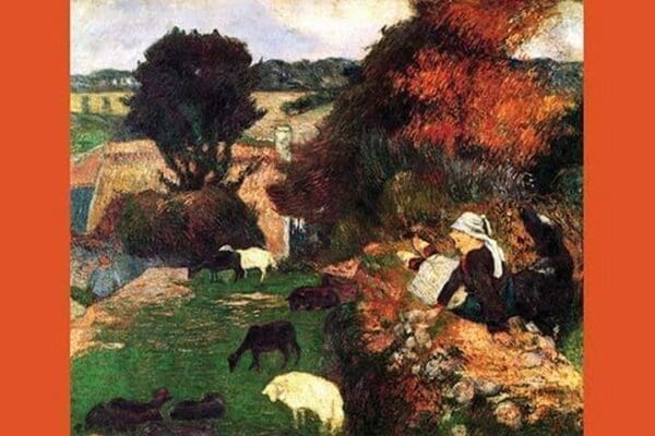 Breton Shepherds by Paul Gauguin - Art Print