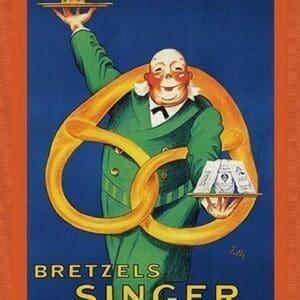 Bretzels Singer - Avec la Biere et la Vin by Lotti - Art Print