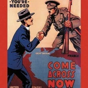 Britishers: You're Needed: Come Across Now by Lloyd Myers - Art Print