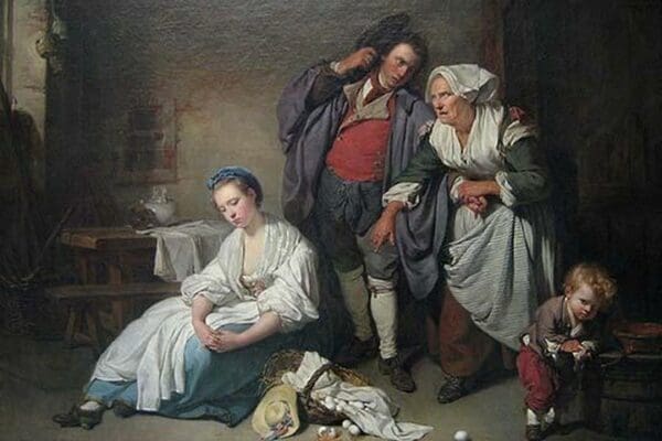 Broken Eggs by Jean Baptiste Greuze - Art Print