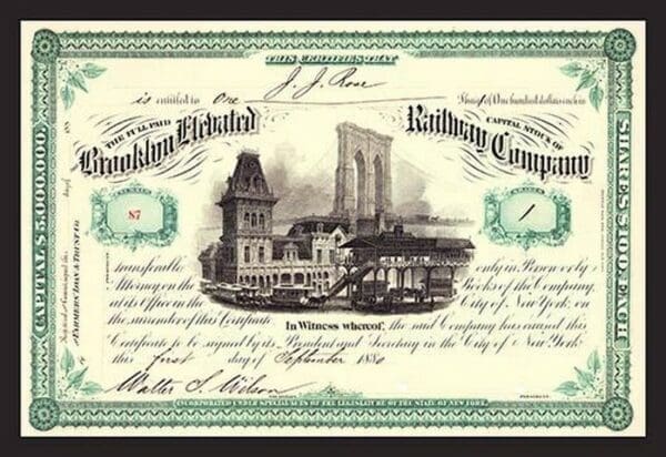 Brooklyn Elevated Rail Road Company - Art Print