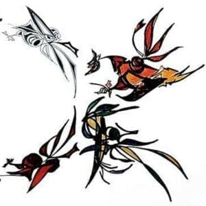 Bugs in Flight by Norma Kramer - Art Print