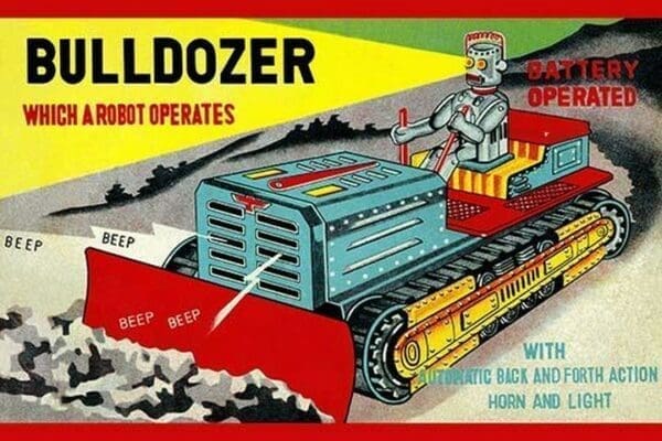 Bulldozer which a Robot Operates - Art Print