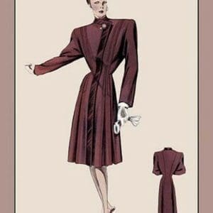 Burgundy Dressy Coat - Art Print