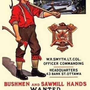 Bushmen and sawmill hands Wanted by The Mortimer Company - Art Print