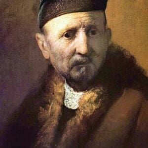 Bust of an old man with a cap by Rembrandt Van Rijn - Art Print