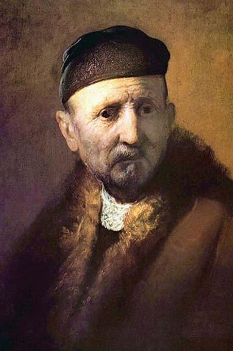 Bust of an old man with a cap by Rembrandt Van Rijn - Art Print