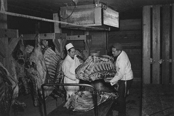 Butcher shop by Ansel Adams - Art Print