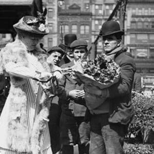 Buying Easter flowers in Union Square